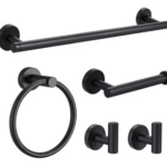 5 Pcs Bath Hardware Set（Matte black）