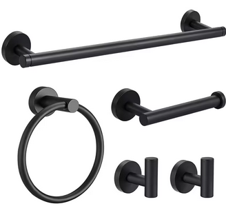 5 Pcs Bath Hardware Set(Matte black)
